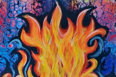 Fire Abstract 12X12 Acrylic on Canvas