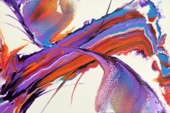 Purple Multi-Ribbon Stripe 24X18 Acrylic on Canvas