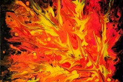 Flames I  12"X12" Acrylic on Canvas for Sale