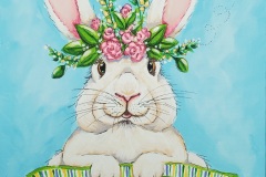 Easter Bunny 9X12 Acrylic on Canvas Panel