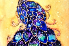 Golden-Peacock 9"X12"