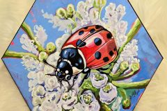 Ladybug-Love-10" Hexagon Canvas