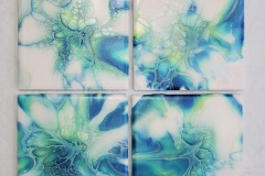 Set of 4 Tiles  D Coasters (4" each)