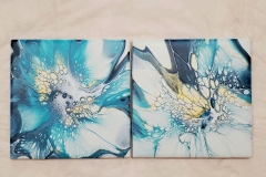 Set of 2 Resined Ceramic Coasters