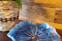 Blue Resin Decorative Bowl 12"