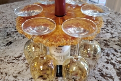 9" 6 Glass Resin Wine Glass Bottle Holder