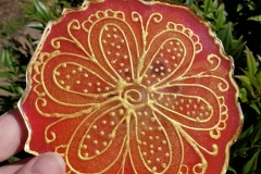 Hand painted & Resin coated Coaster Heat Resistant