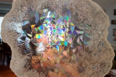 12" Free Form Decorative Holographic Resin Bowl