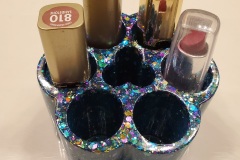 Rainbow Glittered Bluish Lipstick Holder Resin