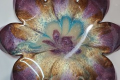 Purple Brown Lotus Flower Trinket Resin Bowl