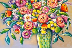 Beautiful Bouquet  30"X30" Acrylic on Gallery Wrapped Canvas