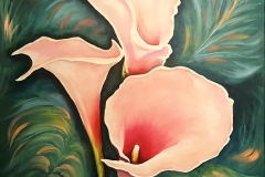 Calla Lily  30"X30" Acrylic on Galler Wrapped Canvas