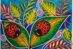 Ladybug-Tropics-12X9 Framed in White