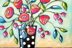 Red-White-and-Black 24"X30" Gallery Wrapped
