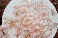 RoseGold-14"X2" Wood Round Tray Resined