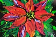 Poinsettia Flower 24"X18" Acrylic on Canvas