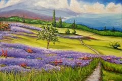 Lavender Fields   20"X16" Acrylic on Canvas
