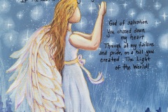 Stars Angel 12"X12" Acrylic on Canvas