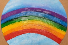 Rainbow Round Wooden Board