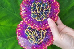 Set of 2 Heat Resistant 5" Handpainted Resin Coasters