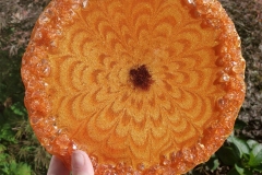 8" Decorative Heat Resistant Orange & Gold Resin Tray